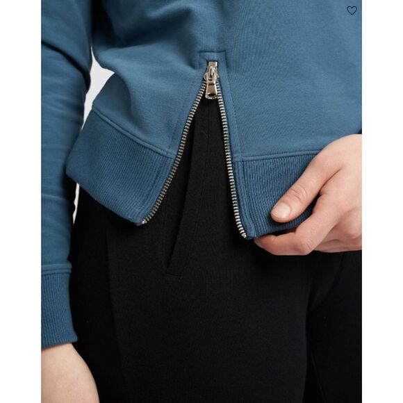 UNIVERSAL STANDARD Blue Riley Raglan Zip Pullover Crew Neck Sweater Size Small - Picture 3 of 8